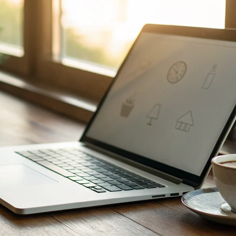 A person uses a laptop to apply for a merchant account online.