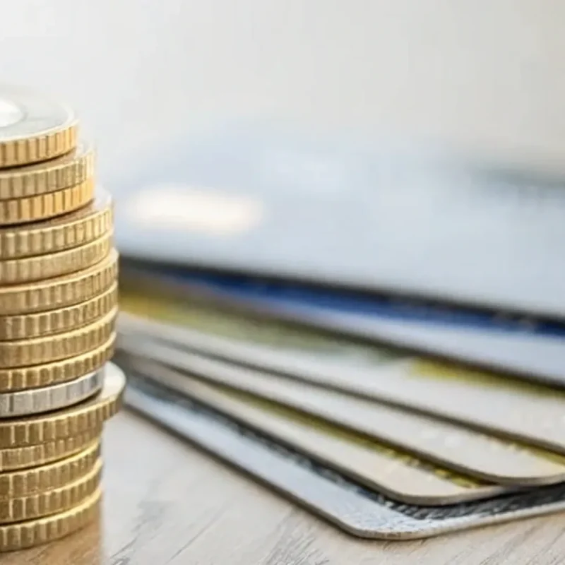 A stack of cash next to credit cards, an option from the best merchant services with a cash discount program.