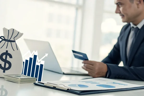 Business owner at a laptop comparing the best merchant processors for getting next day funding.